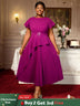 AOMEIDRESS Plus Size Peplum Dress Church Dresses for Woman 2025 Grace Purple / S