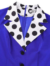 AOMEIDRESS Polka Dot Splicing Jumpsuits Turn Down Collar Sleeveless