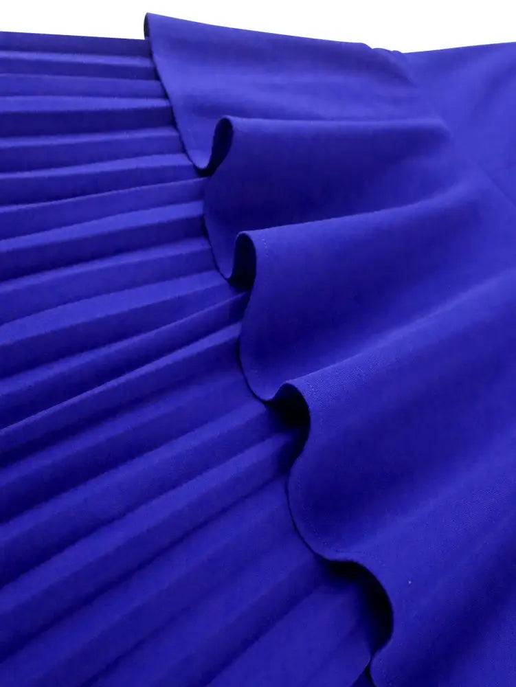 AOMEIDRESS Pretty Church Dresses Blue Pleated Flower Dress
