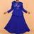 AOMEIDRESS Pretty Church Dresses Blue Pleated Flower Dress S / Blue