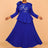 AOMEIDRESS Pretty Church Dresses Blue Pleated Flower Dress S / Blue