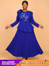 AOMEIDRESS Pretty Church Dresses Blue Pleated Flower Dress S / Blue