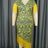 yellow printed tassel party dress for women