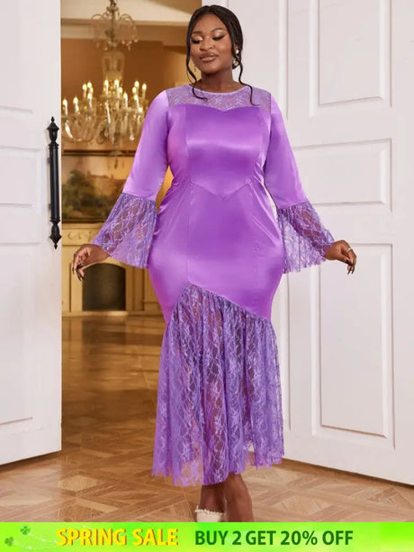 purple o neck maxi dresses for women