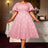 AOMEIDRESS Puff Sleeve Jacquard Dress Classic A Line Fit for Curvy Chic Style Pink / S Dress