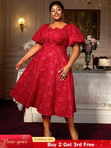 AOMEIDRESS Puff Sleeve Dress Classic A Line Fit for Curvy Chic Style
