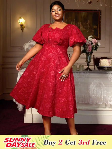 AOMEIDRESS Puff Sleeve Dress Classic A Line Fit for Curvy Chic Style
