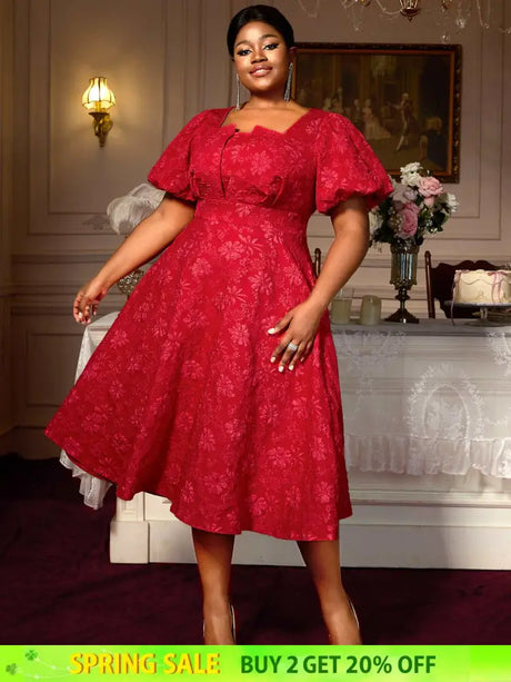 AOMEIDRESS Puff Sleeve Dress Classic A Line Fit for Curvy Chic Style
