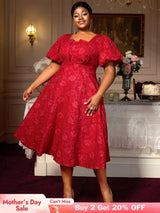 AOMEIDRESS Puff Sleeve Dress Classic A Line Fit for Curvy Chic Style
