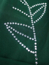 AOMEIDRESS Puff Sleeve Plaid A Line Dress with Rhinestone Office Style

