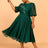 AOMEIDRESS Puff Sleeve Plaid A Line Dress with Rhinestone Office Style
