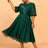 AOMEIDRESS Puff Sleeve Plaid A Line Dress with Rhinestone Office Style
