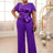 asymmetrical neck purple jumpsuits for women