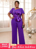asymmetrical neck purple jumpsuits for women