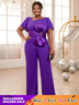 asymmetrical neck purple jumpsuits for women