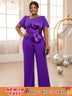 asymmetrical neck purple jumpsuits for women