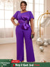 asymmetrical neck purple jumpsuits for women