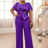 asymmetrical neck purple jumpsuits for women