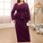 AOMEIDRESS Purple maxi Dress Asymmetrical Neck Long Sleeve Peplum Purple / S
