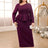 AOMEIDRESS Purple maxi Dress Asymmetrical Neck Long Sleeve Peplum Purple / S