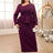 AOMEIDRESS Purple maxi Dress Asymmetrical Neck Long Sleeve Peplum Purple / S