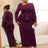 AOMEIDRESS Purple Pencil Dress Asymmetrical Neck Long Sleeves Ruffles Purple / S