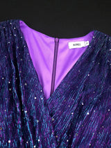 AOMEIDRESS Purple Sequins A Line Dress Party Wedding Evening Outfits