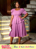 AOMEIDRESS Purple Wedding Party Outfits Short Sleeve Commuter Elegant