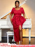 red high waist big bow dress for women