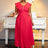 v neck turn down collar dresses for women pleated maxi dress