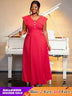 v neck turn down collar dresses for women pleated maxi dress