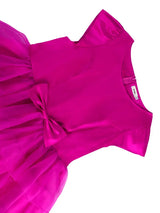 AOMEIDRESS Elegant Retro A Line Dress with Layered Hem and Decorative Bow Neck

