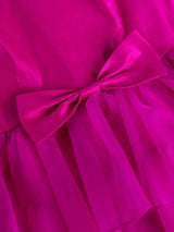 AOMEIDRESS Classic Tiered Midi Dress with A Line Shape and Sweet Bow Neck Detail

