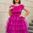 AOMEIDRESS Retro A Line Tiered Dress with Bow Round Neck Design
