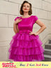 AOMEIDRESS Retro A Line Tiered Dress with Bow Round Neck Design
