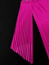 AOMEIDRESS Rose A Line Dress Pleated Half High Collar Shawl sleeves