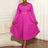 AOMEIDRESS Rose A Line Pleated Church Dress Long Sleeve Diamond Belt Rose / L