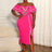 AOMEIDRESS Rose Off Shoulder Dress Package Hip with 3D Flower Detail Rose / L