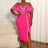 AOMEIDRESS Rose Off Shoulder Dress Package Hip with 3D Flower Detail Rose / L