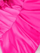 AOMEIDRESS Rose Satin One Shoulder Ruffled Top and Sequin Skirt Set