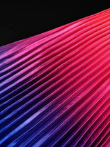 AOMEIDRESS Satin Gradient A Line Dress Bow Collar Lantern Sleeves