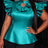 AOMEIDRESS Satin Tops Flying Ruffles Sleeves Hollow Out Beading Party - LakeGreen / S