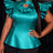 AOMEIDRESS Satin Tops Flying Ruffles Sleeves Hollow Out Beading Party - LakeGreen / S