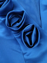 AOMEIDRESS Satin Two Pieces Set Peplum Blazer Tank Mermaid Dress