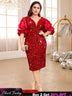 mesh patchwork deep v neck dress