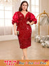 mesh patchwork deep v neck dress