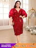 mesh patchwork deep v neck dress