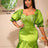 AOMEIDRESS Sequins Mini Sweetheart Collar Dresses For Wedding Guests Green / S