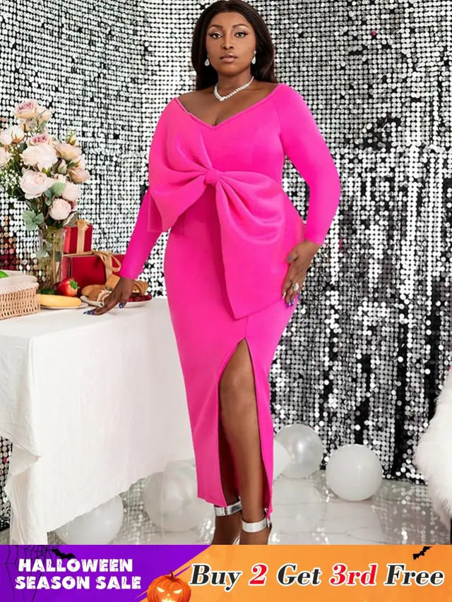 Rose Red Plus Size Birthday Dress for Women