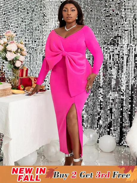 Rose Red Plus Size Birthday Dress for Women